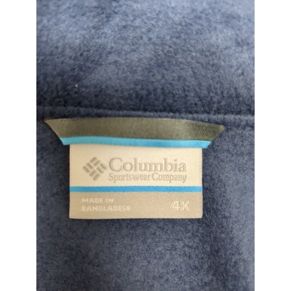Columbia Mens Full Zip Fleece Jacket 4X Extra Large Blue Outdoor - Picture 8 of 9